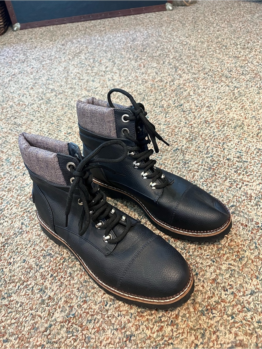 Women’s Black Leather Lace-Up Combat Boots